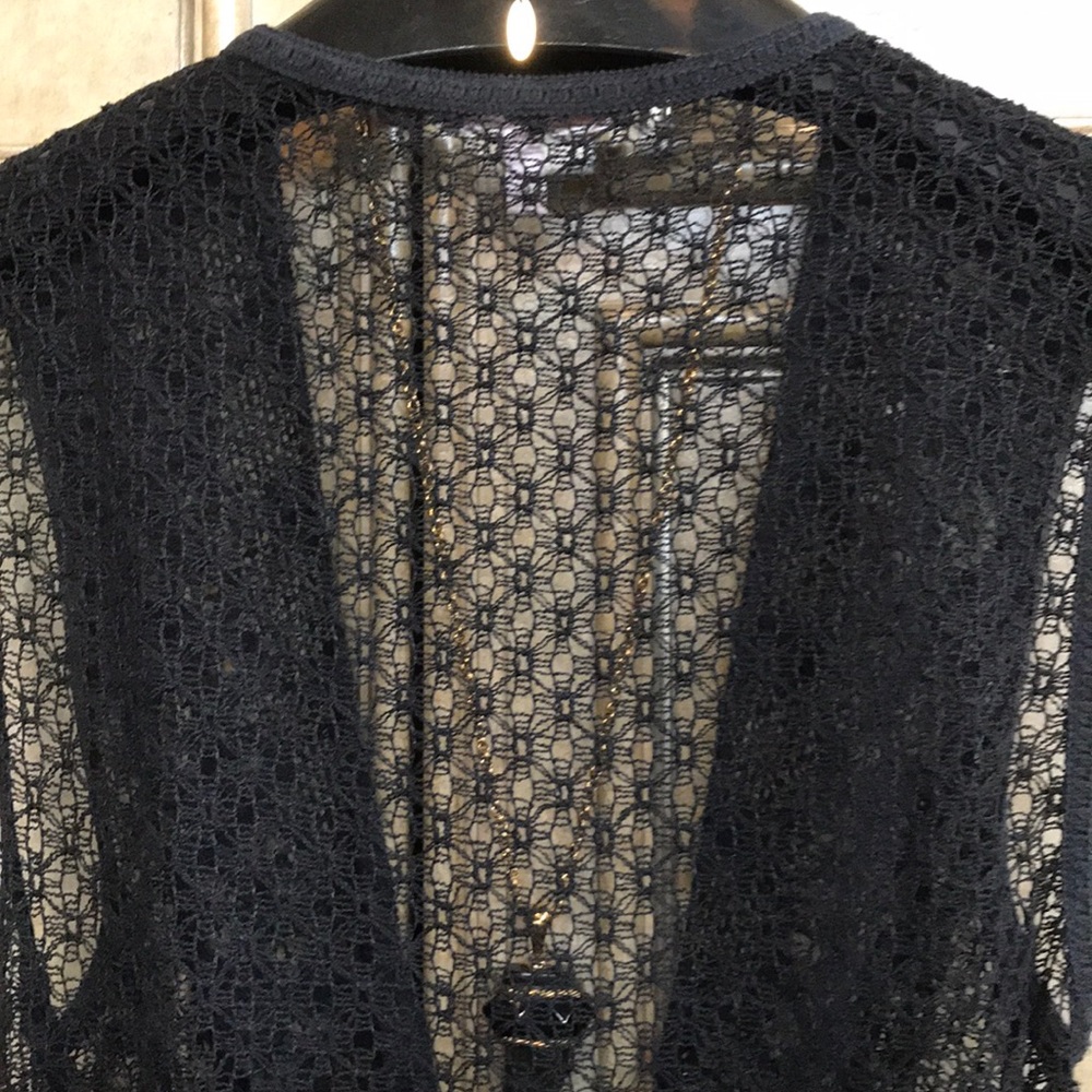 VICTORIA'S SECRET LONG BLACK CROCHET SWIM COVERUP - Picture 11 of 11